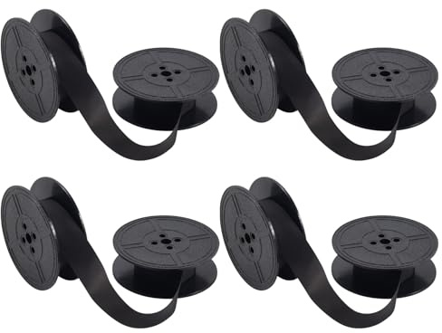 Wadakada 4 Pack Schreib Maschinen Farb Band Doppel Spule Schreib Maschinen Farb Band Tinte Doppel Spule Tinte Teil für die Meisten Schreibmaschinen (Schwarz)