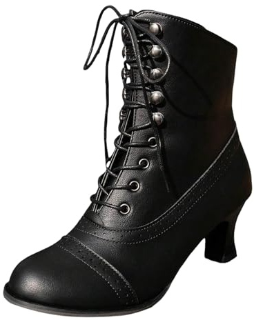 Generisch 2025 Ankle Boots Women's High Heel Large Sizes Women's Boots British Style Thick Heel Short Boots Medium Height Motorcycle Boots Women's Boots
