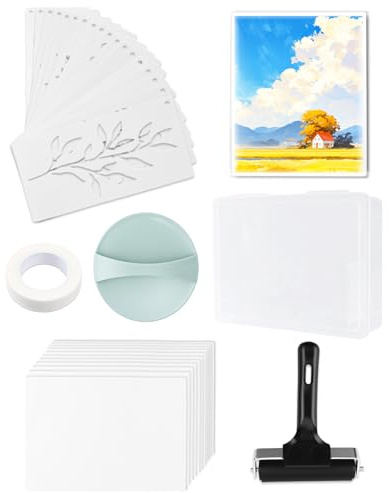 ZaKaBox 8x10 Gel Printing Plate Kit - for Mixed Media & Monoprinting | Gelli Plate Printing Kit, Gelatin Plate, Brayer Roller & Printmaking Paper, Stencils Included, for Card Making & DIY Art