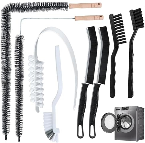 8 Pcs Washing Machine Cleaner Brush Kit, Crevice Cleaning Brush, Laundry Washing Machine Cleaner, Radiator Cleaning Brush for Deep Clean Laundry, Sink, Toilet Window