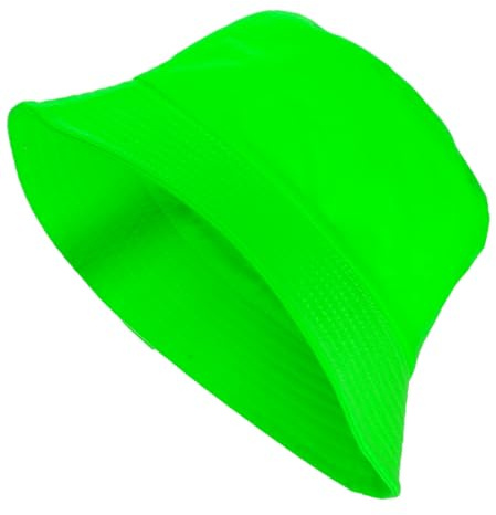TrendandStylez Neon Angler Hut in 4 leuchtenden Farben – Fischerhut für Damen & Herren als 90er Jahre Accessoire, der perfekte Sonnenhut für Festival, Rave, Malle Party & Karneval