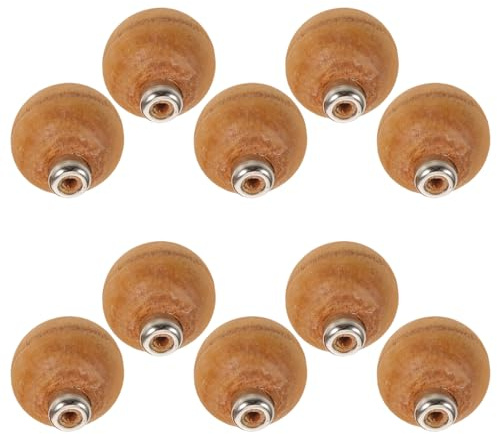 HONITANO 10 Piezas Mangos de Madera para Limas y Escofinas con Collar Metálico, 10 Unidades, Agarre Ergonómico para Herramientas Manuales, Repuesto para Carpintería y Trabajos en Metal, Uso