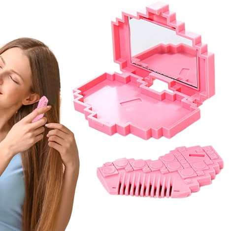 Tagliadori per Doppie Punte Spazzola Rasoio Per Frangia Con Specchio | Trimmer a Forma di Cuore per Punte Sfaldate per Viaggio All'Aperto Casa Routine Quotidiana Manutenzione