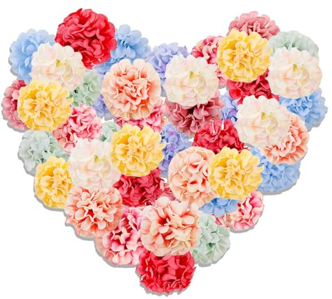 BSITSSS 45 Pezzi Fiori Finti Ortensie, 9 Colori Fiori Artificiali, Ortensie Finte Realistiche Testa di Fiore Decorativi per DIY Matrimoni Torte Festa Casa Scrapbook Giardino Decorazione