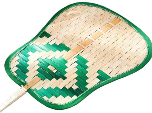 Ventagli in paglia intrecciata, Ventaglio di banana con foglia palma intrecciata, fatto a mano, zanzara rinfrescante for bambini, portatile, rossa(Color2)