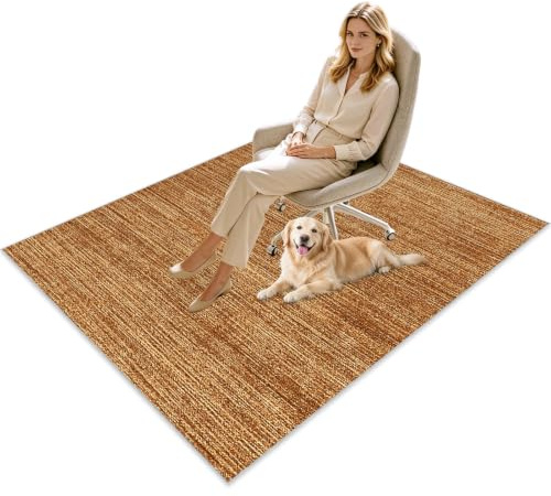 TFEHXYZU Alfombrilla Protectora para Suelos Duros de Color para Silla de Oficina en Polipropileno Espesor 4,5 mm Alfombra Debajo de La Silla de Oficina Alfombra Escritorio Suelo Marrón 90 x 100cm