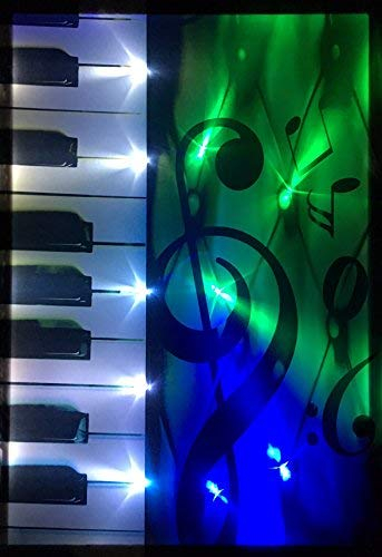 Samarkand - Lights LED-Bild mit Beleuchtung LED- Bilder Leinwandbild 65 x 45 cm Leuchtbild Musik Piano Wandbild