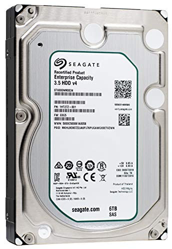 Seagate Enterprise Capacity 3.5 HDD| ST6000NM0034 | 6TB 7.2K RPM SAS 12Gb/s 128MB Cache 3.5 | 512n | Enterprise Hard Disk Drive for Hyperscale Applications (Certified Refurbished) w/ 3 Year Warranty