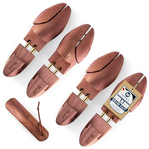 Blumtal TESTSIEGER Premium Schuhspanner Zedernholz - Schuhspanner Herren und Damen inkl. Schuhlöffel - Schuhdehner ergonomisch - Schuhweiter - Shoe Stretcher pflegend und geruchsbindend - Größen 38-47