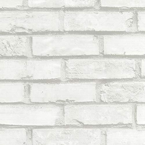 Klebefolie Mauer weiß, Ziegeloptikfolie, Steinoptikfolie, Dekofolie, Möbelfolie, Tapete, selbstklebende Folie, PVC, ohne Phthalate, weiß, 90 cm x 2,1 m, Stärke 0,095mm, Venilia 53499