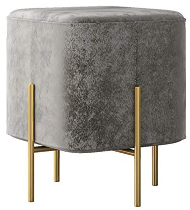 ZXCASDF Schminktisch Hocker Make-Up Sitz Barocken Klavier Stuhl, Mit Kunststoff-Stahl Beine Gepolstert High Resilience Schwamm, Für Dressing Zimmer Wohnzimmer Schlafzimm,Grau