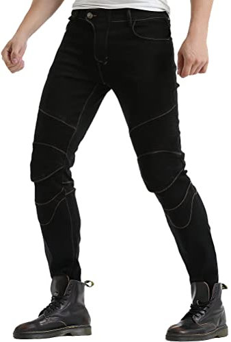 Wasserdichte Motorrad-Jeans, Biker-Schutzhose, Motocross-Racing-Hose, Silikon-Gel, CE-Schutz, Schwarz , M