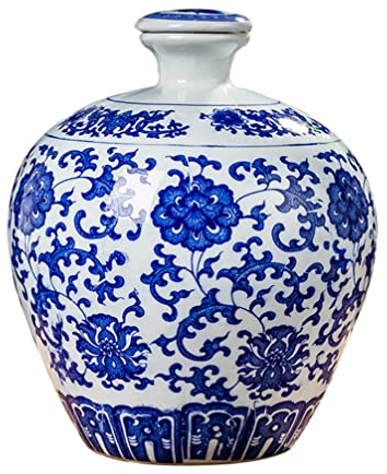 Cabilock 1 Pc Jarra De Vino De Porcelana Azul y Blanca Japonés Jarra para Servir Sake Copa De Vino Japonesa Tarro De Pepinillos Vintage Botella De Vino Azul y Enlatado Cerámica