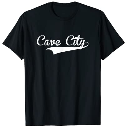 CAVE CITY Baseball Vintage Retro Fuentes Camiseta