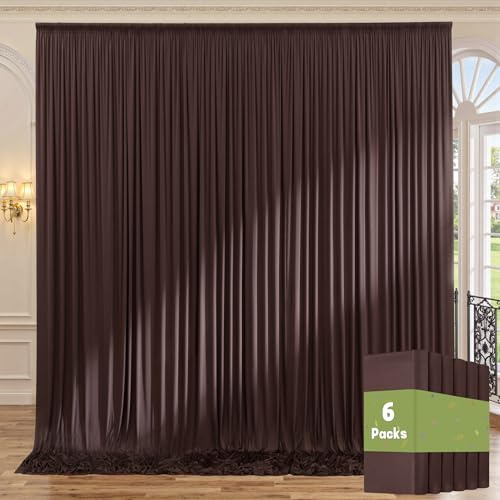 Rideaux de Fond Marron - 9 x 3 m d'épaisseur - pour Mariage, fête prénatale, fête d'anniversaire