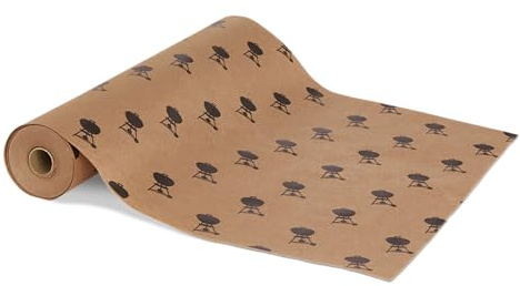 Weber Butcher Paper / Papier - 47m Rolle (45cm Breite), mit kleinen Kettle Logos, aus 100% naturbelassener Zellstoff, für saftiges, aromatisches Fleisch. Zum Smoken & Räuchern - Braun (7020)