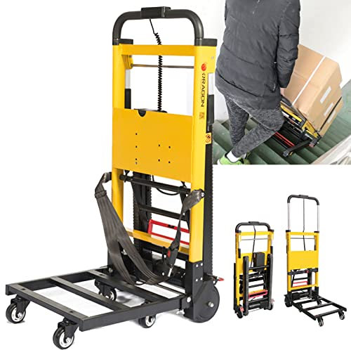 potow Motorisierter Handwagen Zum Treppensteigen Mit 200 Kg TragfäHigkeit, Faltbarer Kettenkarren Zum Treppensteigen, Ca. 40 Treppen/Min