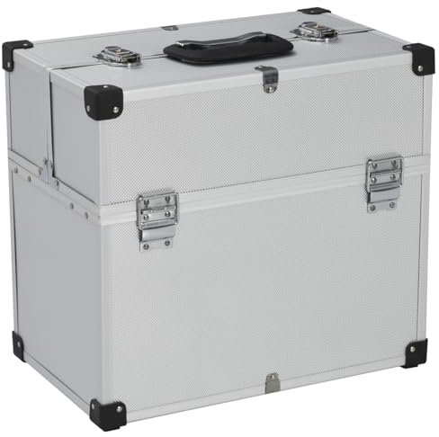Werkzeugkoffer 38x22,5x34 cm Silbern Aluminum, CIADAZ Werkzeugtrolley, Werkzeugset, Werkzeug-sets, Tool Set, Werkzeugtasche Gefüllt