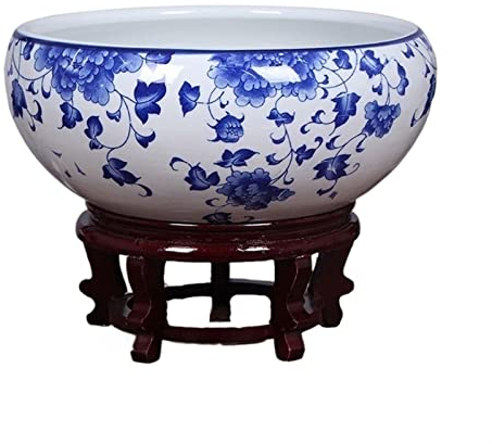 Blumentopf Große hydroponische Pflanze Bonsai Dezhen Keramik Blumentopf Seerose Schale Topfpflanze Topf Garten dekoratives Aquarium (Boden Nicht gestanzt) Töpfe für Pflanzen (Color : A)