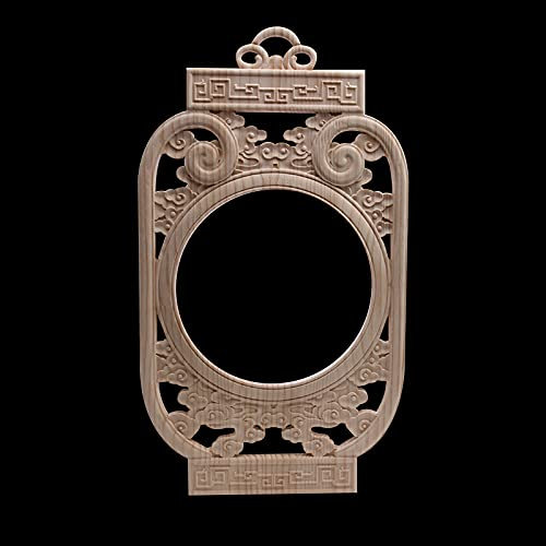 LVTFCO Statuette in legno Decalcomania in legno Applique in legno Onlay Antico europeo intagliato Retro Ovale Mobili in legno Finestra Ante dell'armadio Non verniciate,C255,2