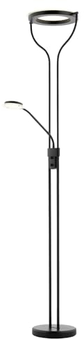 casa NOVA LED-Fluter - H 180 cm - Schwarz - Metall - mit Lesearm - dimmbar