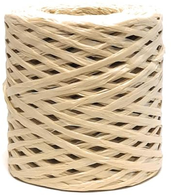 Paper Raffia 200m x 4mm Creme Papierband Dekoband Bastelband Bastschnur Papierbast [158]