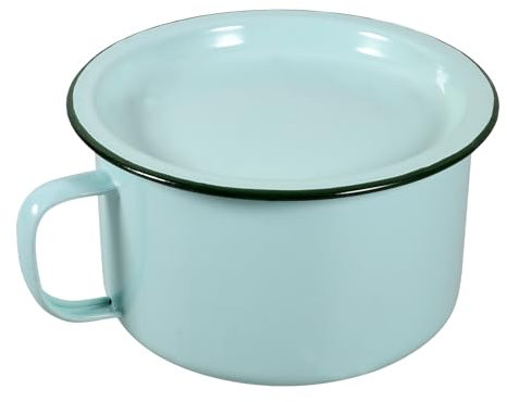 Kichvoe Bol Émaillé Rétro Avec Couvercle Bol À Nouilles Soupe Et Riz Pour Réunions Familiales Et Restaurants Design Attrayant