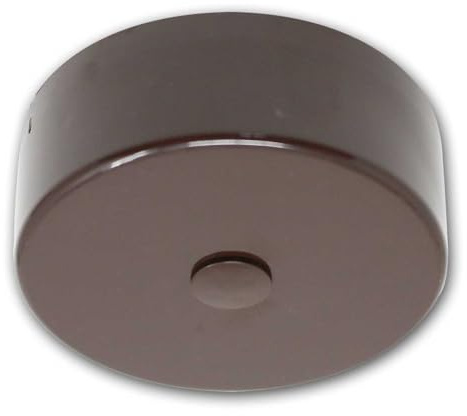 world-trading-net - Deckenverteiler/Zierdose, Durchmesser 64mm, Höhe 22mm, Farbe braun, 4 seitliche Auslässe, Punkt-Befestigung & Zugentlastung