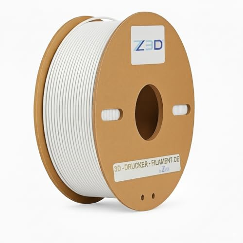 Z3D® ABS+ 2,85mm WEIß 1kg 3D Drucker Filament - hochwertig, geringe Schrumpfung, stoßfest & formstabil, hitzebeständig, ideal für technische Teile