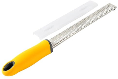 Goowafur Zester Grater with Handle - Lemon Zester Grater with Small Brush - Kitchen Gadgets, Cheese Shredder, Graters for Kitchen, Non-Slip, Stainless Steel, Included for Fruits, Vegetables, Cheese