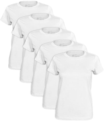 T-shirt basique pour femme, 100 % coton, col en O, M