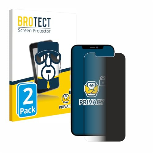 BROTECT Blickschutzfolie für Apple iPhone 12 Pro Max | 2 Stück Anti-Spy Displayschutz Made in Germany Smartphones und Handys Privacy Screen Protector Blaulichtfilter Klare Folie