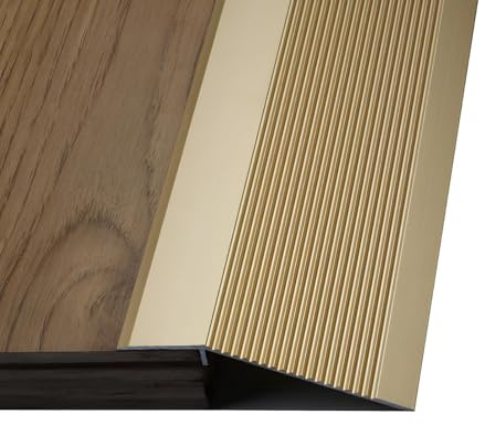 Aluminium Übergangsleiste 90cm Mit Höhenausgleich 0.8-4cm, Bodenübergangsstreifen Als Abschlussprofil, Rampenprofil Für Türschwellen, Ausgleichsleiste Für Laminat Und Fliesen(Gold)
