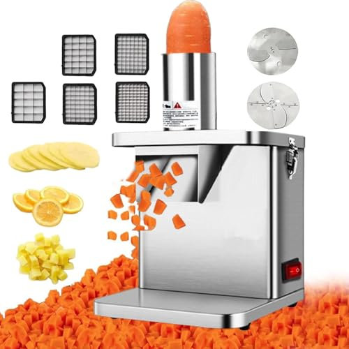 Cortadora De Verduras, Cortadora De Cebolla EléCtrica Comercial, Cortadora De Alimentos,DiáMetro De AlimentacióN: 70 X 60 Cm, Cortadora Frutas Y Verduras AutomáTica De Acero Inoxidable,Silver