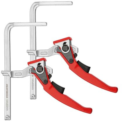 2PCS Acier au carbone Mise à niveau Ratchet Guide de scie rapide Rail de guidage MFT Serre-joint pour table MFT et système de rail de guidage Outil de serrage pour le travail du bois