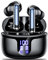 Auriculares Inalámbricos Bluetooth,2025 Cascos Inalámbricos Bluetooth 5.3 HiFi Estéreo con 4 HD Mic,48H con función de reducción de Ruido,IPX6 Impermeable,Pantalla LED Negro