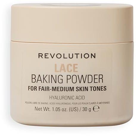 Revolution Loose Baking Powder, Lace | Make-up Fixierpuder, Langanhaltende Deckkraft, Mattiert & Reduziert Glanz, Vegan & Tierversuchsfrei, 32g
