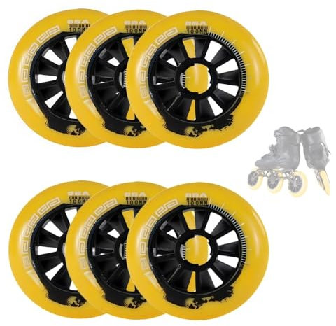 woxefo Inline Skate Rollen mit Kugellager 85A Polyurethan Material Verschleißfest, leise, glatt und schnell 6er Pack Geeignet für Asphalt und Beton(90mm)