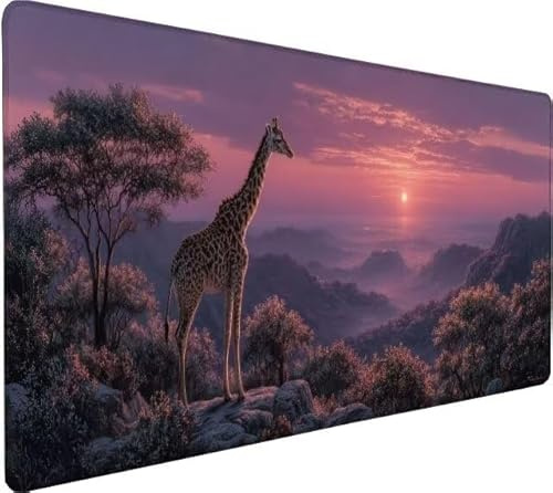 Alfombrilla Ratón XXL 1200x600x3mm, Mousepad Jirafa,áRbol Gaming Mouse Pad Impermeable, Bordes Cosidos, Grande Mousepad con Base de Goma Antideslizante, Accesorios Escritorio Regalos Hombres I-KL40