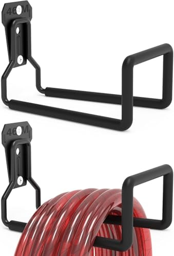 Stabiler Metall-Schlauchhalter für Wandmontage, Robuster Wasserschlauchhaken für den Außenbereich, Langlebige und Platzsparende Schlauchtrommel