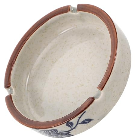 KALLORY Ceramic Smoking Ashtray Windproof Large Capacity Home Office Indoor Outdoor Ash Holder Bowl