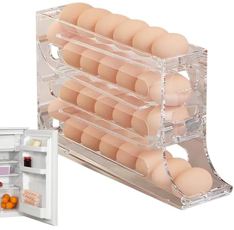 4 Livelli Porta Uova Da Frigo 30 Pezzi, Portauova Per Sportello Frigorifero, salvaspazios, Organizer Per Frigorifero Per Cucina, Per Sala Da Pranzo, Cucina, Dispensa