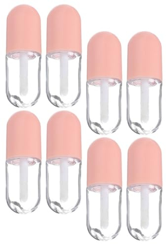 Envase de Brillo Labial Transparente 5ml, 8 Piezas, Plástico | Tubo Vacío Rosa, Polipropileno Liso sin Rebabas, Viaje y Cosméticos Variados, Estilo Simple para Mujeres