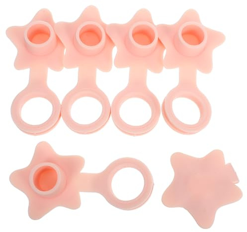 BESPORTBLE 6pcs Pink Silicone Bathtub Drain Stoppers with Wash Basin Plug, Bath Waste Overflow Seal, Fixed Tub Water Stopper Set for Bathroom Accessories
