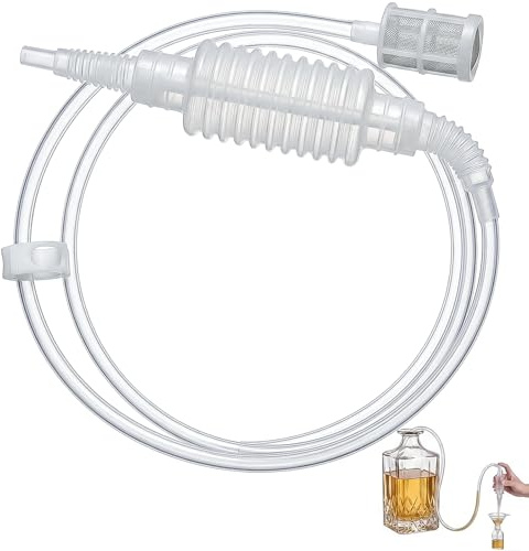Haoyic 1.6m Syphon Pump Tube Manual Siphon Filter Pipe for Homebrew and Fruit Juice Filtration