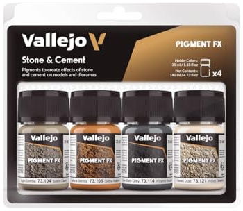 Vallejo 073192 Pigment-Set Stein und Beton, 35 ml (4er Pack)