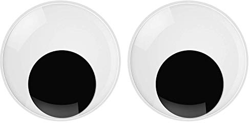 KongJies Wackelaugen, 2-teilige, große, Selbstklebende, riesige Googly-Augen für handgefertigte DIY-Bastelarbeiten auf der Weihnachtsfeier (76 mm)