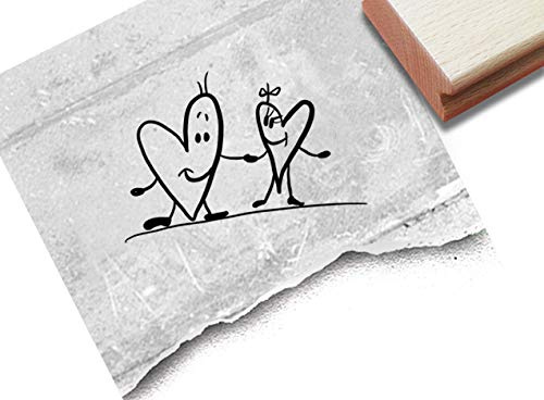 Stempel Verliebte Herzen - Motivstempel Karten Geschenkanhänger Liebe Valentinstag Hochzeit Scrapbook Bullet Stamp Tischdeko Deko - zAcheR-fineT