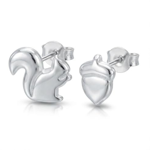 FIVE-D Ohrringe Ohrstecker Eichhörnchen Nuss 925 Sterling Silber im Schmucketui
