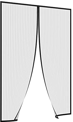 jarolift Easy Fliegengitter Tür Insektenschutztür Magnetvorhang für Türen, Ohne Bohren, Balkontür, Einfaches Durchgehen, Schwarz, 140 x 240 cm